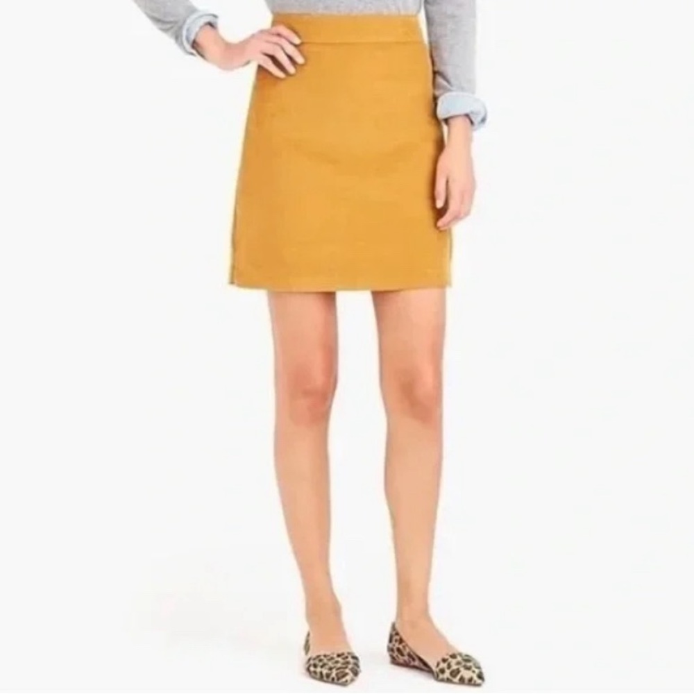 J. Crew Corduroy Skirt in Mustard Yellow